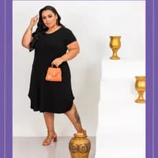 Vestido Midi Plus Size Evangélico Feminino G3,G1,G Tamanhos Grandes de malha Confortável