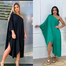 Vestido Feminino Ombro Único Assimetrico Elegante