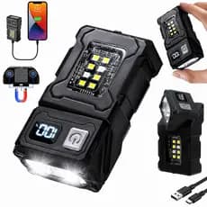 Lanterna Tática Recarregável Magnética C/ Ima Led Portátil Multiuso Usb Potente Militar Cabeça Bolso