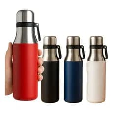 Garrafa Térmica 500ml Água Squeeze Inox Academia Com Alça