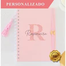 Caderno de anotações personalizado com inicial