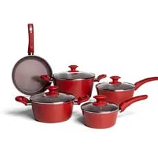 Jogo de Panelas 5 Peç Ceramic Life Optima Brinox Verm.Carmin