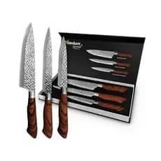 Kit 3 Facas Premium Em Madeira