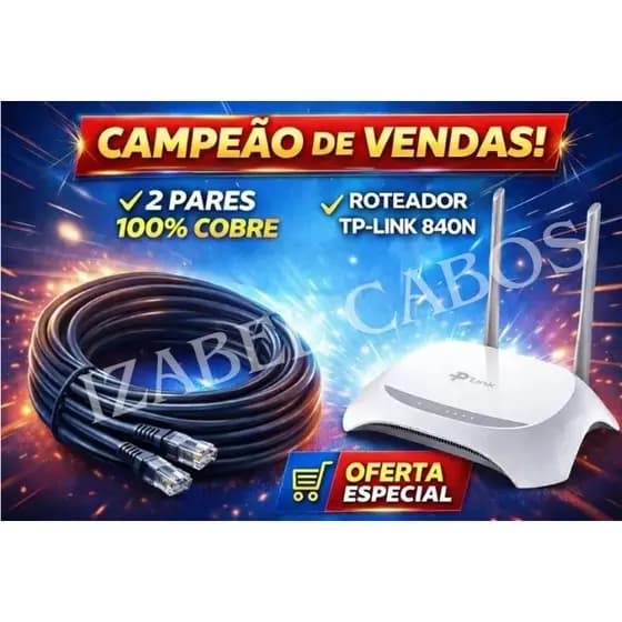 🔥📦💥 Modem Roteador TP link WR840N / 849N 300 Mbps ( Roteador e repetidor)110/220 Com 90 Dias De Garantia 🔥💥 +15m Cabo 2P