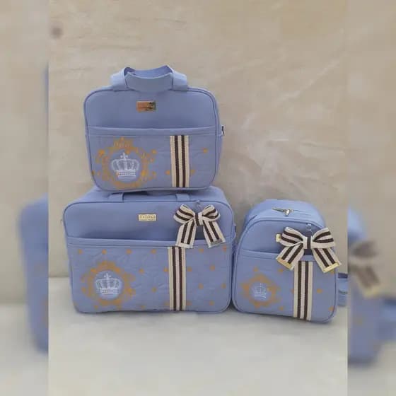 Bolsas Maternidade quadrada com 3pçs luxo coroa/FTA