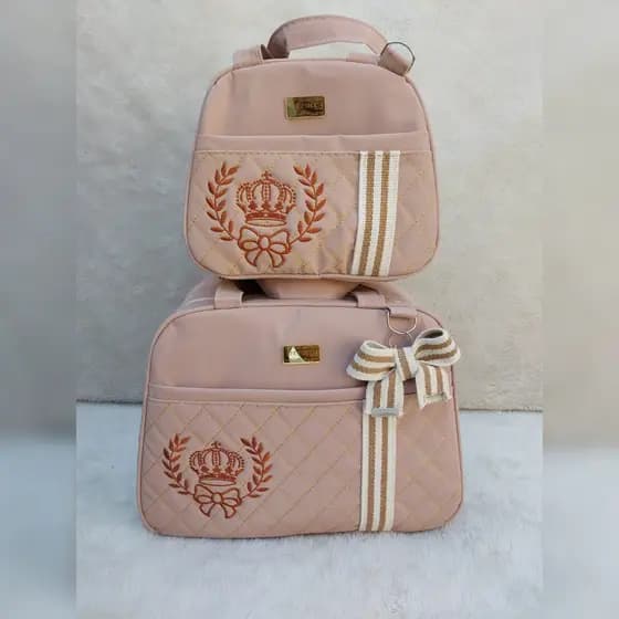 KIT BOLSAS SAIDA MATERNIDADE MALA MENINO/MENINA REFORÇADA TERMICA IMPERMEAVEL.
