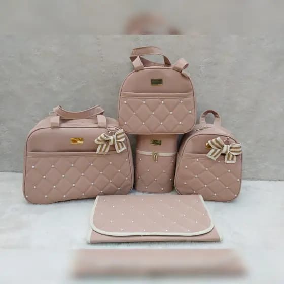 BOLSAS MATERNIDADE 5PEÇAS NOBRE PEROLAS