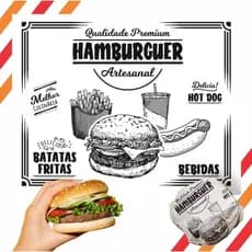 Papel Acoplado c/ 500 unidades Tamanho 30x38cm - Hambúrguer Burger Lanche Frios Embalagem para Lanche