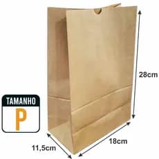 SACO KRAFT DELIVERY 18 X 11,5 X 28 CM FUNDO QUADRADO 100 UNIDADES