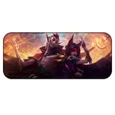 Mouse Pad Gigante Rakan 70 x 30 Borda Costurada League of Legends LOL Várias Skins