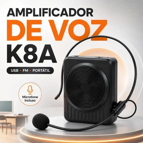 Rádio Megafone Amplificador Voz Multifunções Usb Fm Caixinha Cintura Microfone Professores Palestrantes