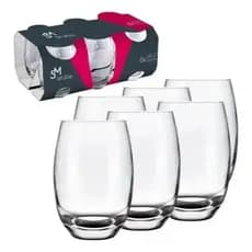 Jogo De Copos De Vidro Com 6 peças cristal 465ml - Aruba