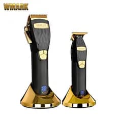 Máquina De Cortar Cabelo Wmark Ng 2032 5 Velocidade Com Base Maquina de Acabamento Ng 2033 5 Velocidades