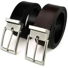 Cinto Masculino Social Com Fivela em Metal   Dupla Face