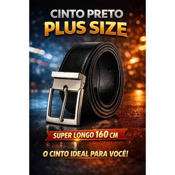 Cinto Masculino PLUS-SIZE couro ajustavel 160cm dupla fece fivela prata, postamos no mesmo dia