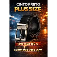 Cinto Masculino PLUS-SIZE couro ajustavel 160cm dupla fece fivela prata, postamos no mesmo dia