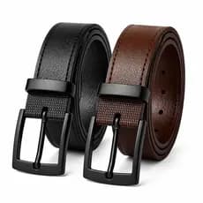 kit 2 cintos masculinos fivela preta, couro ajustavel ate 120cm, postamos no mesmo dia