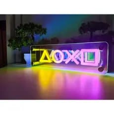 Luminária PlayStation LED 3D Acrílico Decoração Gamer Para Quarto Setup Gamer Presente Iluminação Decorativa