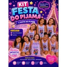 Kit personalizado para festa do pijama/pijamas regata+short+saquinhos.leia a descriçao