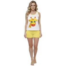 Pijama Adulto Feminino Regata Camiseta Short Doll Curto