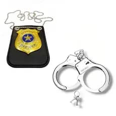 Polícia Algemas e Xerife Badge Cosplay Acessórios Traje Polícia para Policial Decorações do Dia das Bruxas