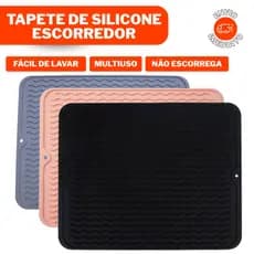 Tapete Escorredor de Louça Silicone Antiderrapante 40x30cm  para Copos, Pratos e Drinks
