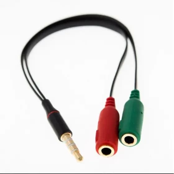 Cabo adaptador P2 fêmeas 1 p3 macho para fone e microfone celular e notebook Youtuber