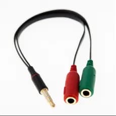 Cabo adaptador P2 fêmeas 1 p3 macho para fone e microfone celular e notebook Youtuber