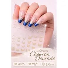 Adesivo De Unha 3d Dourado Nail Art Francesinha Profissional