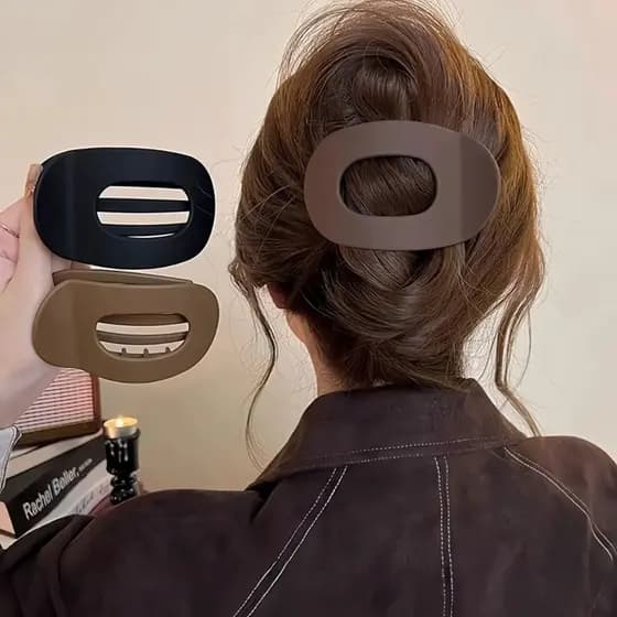 Presilha Oval Coreana Garra Forte Piranha Elegante Cabelo