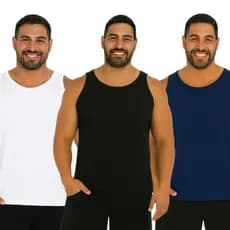 Kit Regatas Masculinas Básicas 100% Algodão Malha Penteada Confortáveis Academia Dia a Dia