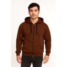 Moletom Masculino com Zíper Capuz Flanelado Quente Inverno Jaqueta Blusa Casaco Casual