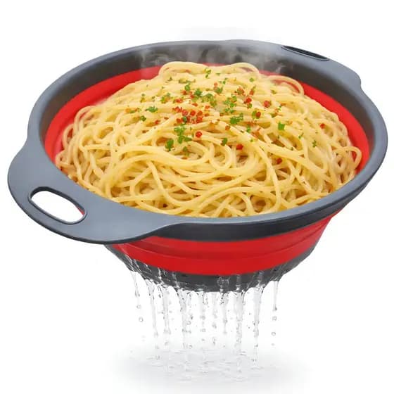 Escorredor Alimentos Frutas Macarrao Retratil Dobravel Portatil Legumes Verduras a Vapor Cozinha Cocçao