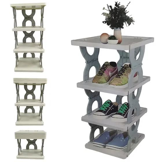 Organizador Sapateira Vertical 4 Andares Mesinha Decoraçao Organizaçao Sapatos Sandalia Chinelo Tenis Planta Objetos