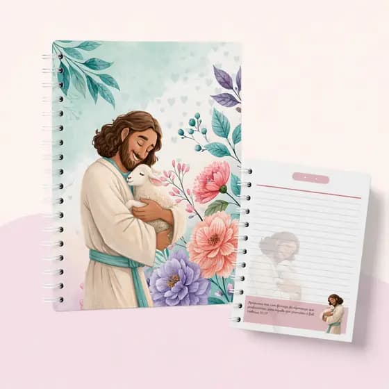 Caderno personalizado Querido Jesus Capa dura holográfico