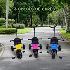 Triciclo 2 Em 1 Com Pedal E Empurrador Para Passeio Infantil