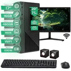 Computador Completo Intel Core I7 16gb Ssd 480gb Monitor 20