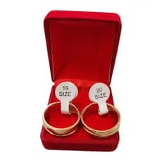 Par de Aliança Dourada Chanfrada Aço Inoxidável 8mm