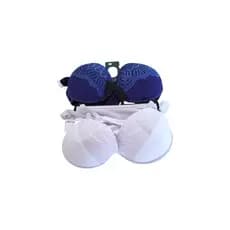 Kit Sutiã com Bojo + Calcinha  02 unidades Branco/Azul GG