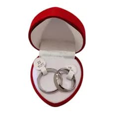 Par de Aliança Aço Inoxidável Chanfrada e Diamantada 8mm( menos caixinha)