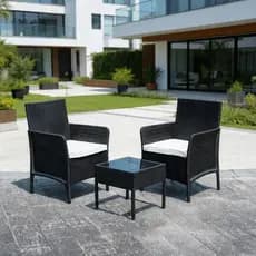 Conjunto de Sofá 3 Lugares Para Jardim Área Externa Rattan Sintetico