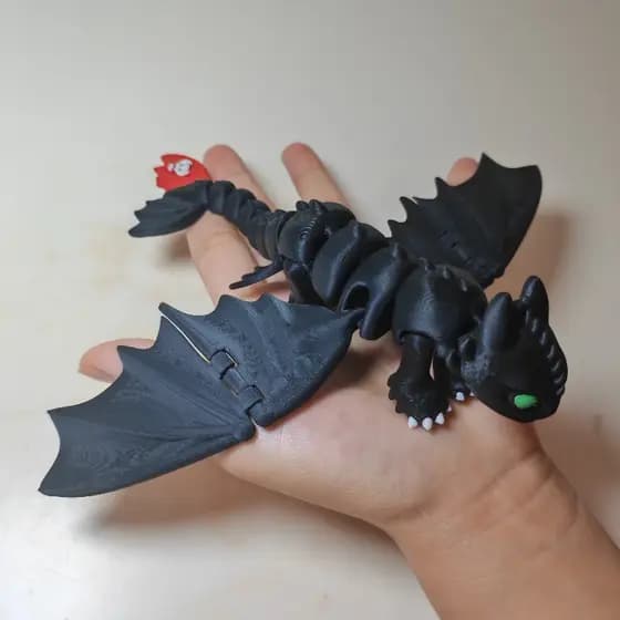 Dragão Banguela Articulado - Fúria da Noite - Como Treinar Seu Dragão Brinquedo Articulado Diversão Infantil