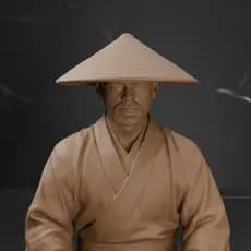 Estátua do Samurai Meditando de Decoração Oriental Para Ambientes como Restaurante Japonês Escritórios Salas de Estar