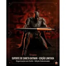 Porta Caneta Modelo Batman preto e suporte para caneta escritório mesa decoração quarto