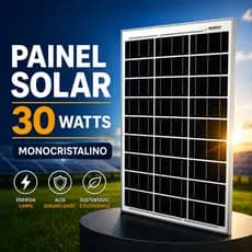Painel Placa Solar Fotovoltaico 30W Resun RSM030 Modulo Monocristalino 12v 18v carregador de bateria