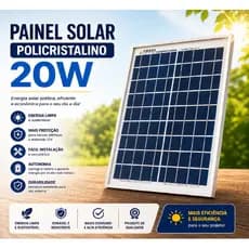Painel Placa Solar Fotovoltaico 20W Resun RSM020 Modulo Policristalino 12v 18v carregador de bateria