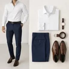 Kit Calça Social e Camisa Masculina Social Slim Conforto e Elegância Tam 36 Ao 48