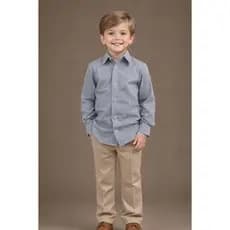 Blusa De Botão Social Masculina Infantil e InfantoJuvenis Varias Cores Algodão