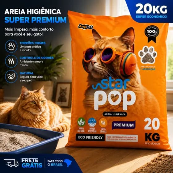 20kg areia sanitaria higienica super premium natural argila absorvente para gatos ecologica