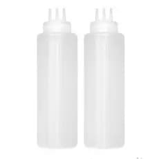 Kit 2 Bisnagas Flexíveis Com 3 Bicos 1 Litro P/ Molhos Ketchup Mostarda Maionese
